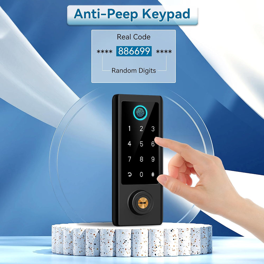 Fingerprint Door Lock with Handle Sets, BEBASIA APP Keyless Entry Door Lock