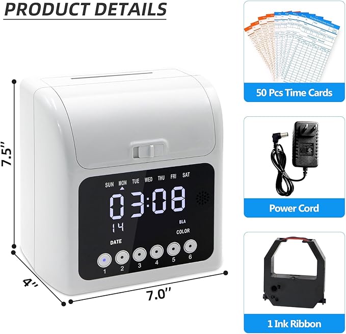 Time Clock with Passcode, Auto-Align Time Clocks (50-Piece)