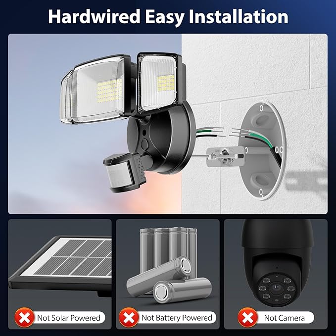 Onforu 2 Pack 100W 11000LM LED Motion Sensor Outdoor Lights, Dusk to Dawn Flood