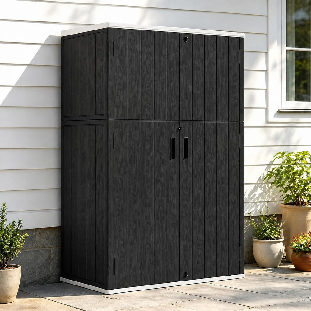 ADDOK 57 Cu.Ft Outdoor Storage Shed,Resin Storage Cabinet with Floor