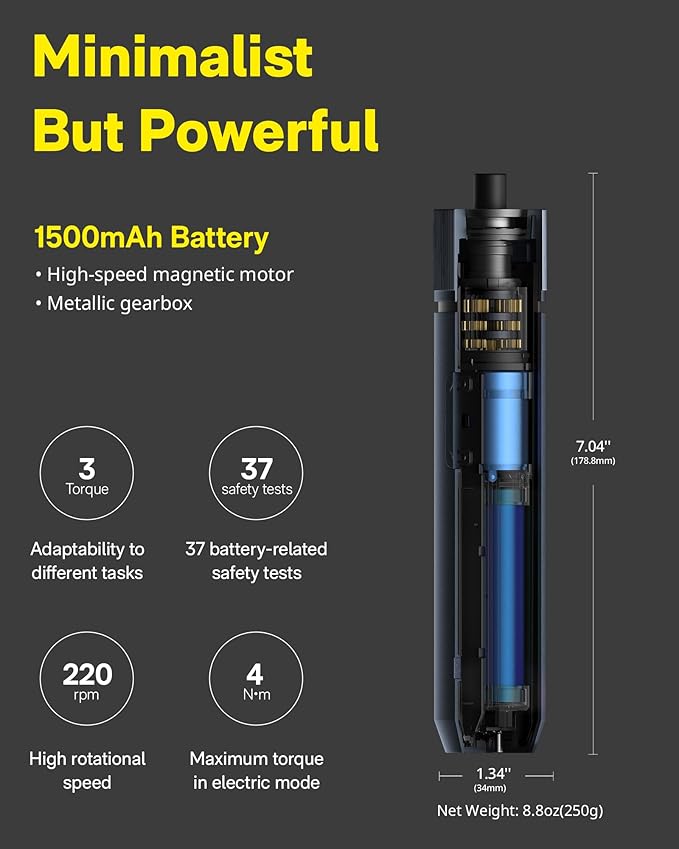 HOTO Electric Screwdriver Kit, Upgraded 1/4'' Hex 25 Bits, Magnetic L...
