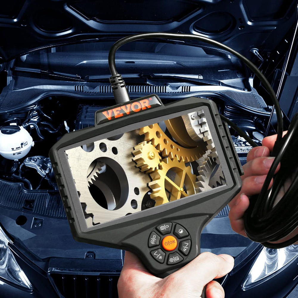 VEVOR Triple Lens Inspection Camera with Light, 5" IPS Screen Industrial...