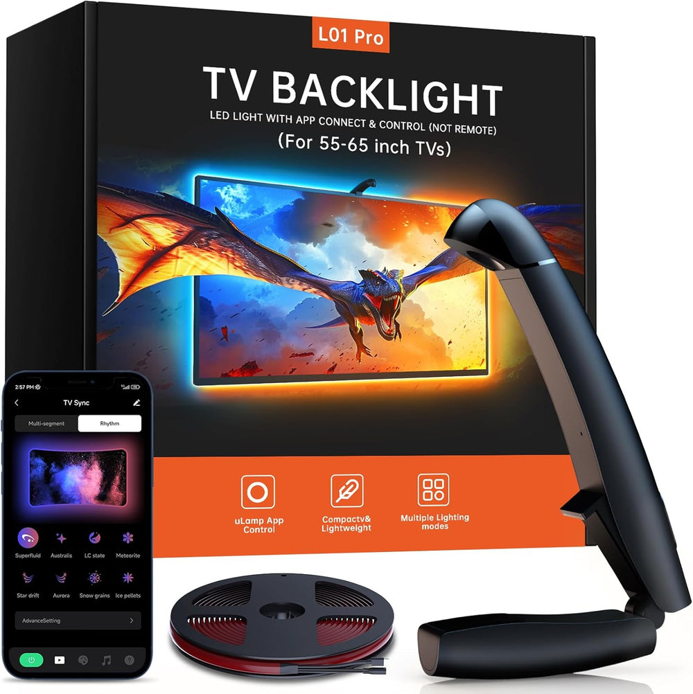 FFJ TV LED Backlight with Sensor, 14.7ft Cuttable RGB Lights That Change with TV