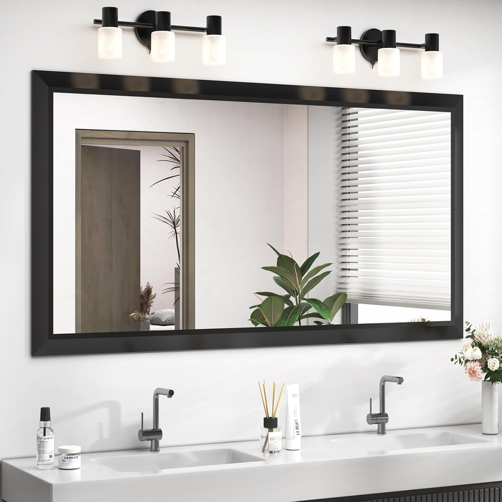 SMIROR Matte Black Bathroom Mirror