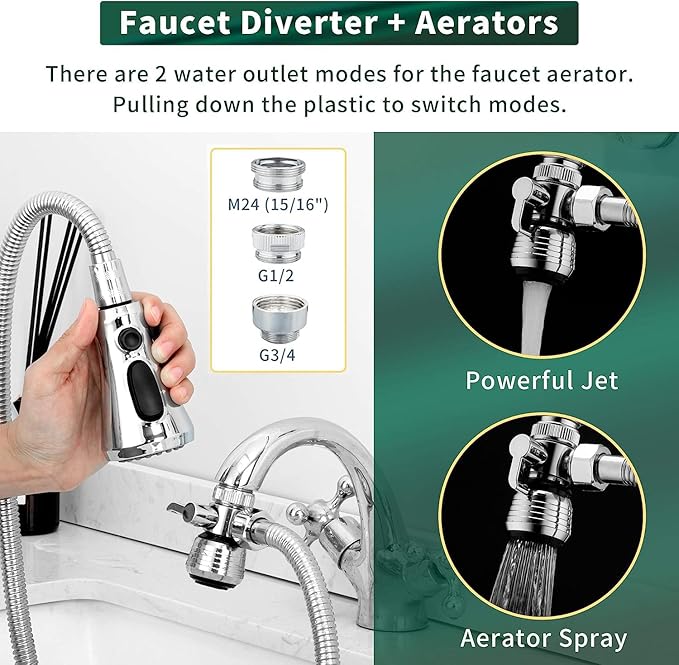 CECEFIN Kitchen Faucet Hose Attachment, Sink Sprayer Replacement Head