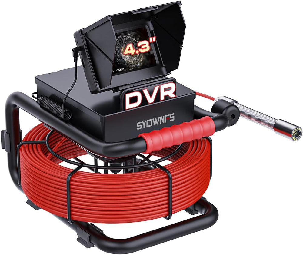 Sewer Camera 165ft/50m 4.3" Pipe Inspection Camera with 16G DVR IP68 Wat...