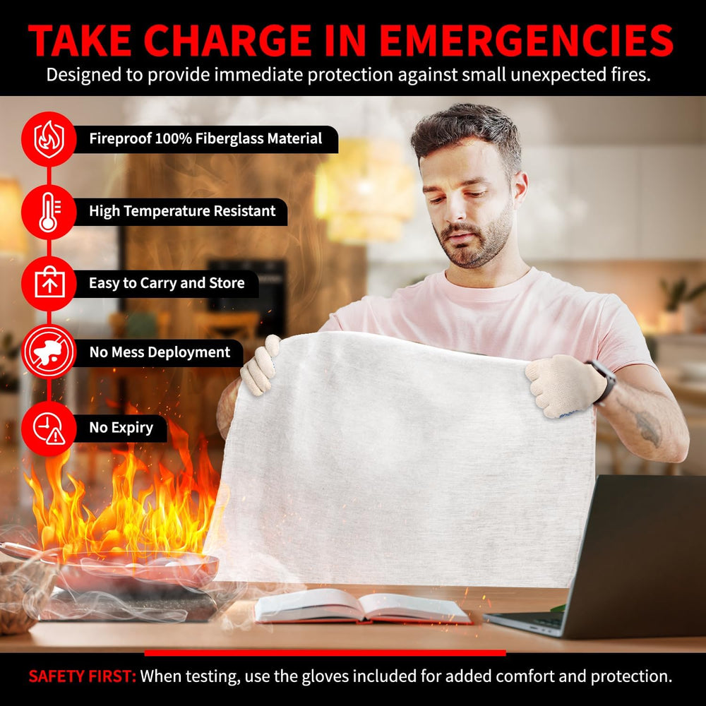 Protect Life Saving Emergency Fire Blankets 2 Pack - 40"x40", Fire ...