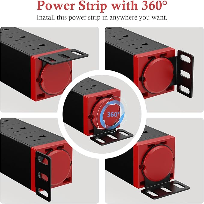 10 inch Rack Mount Power Strips PDU 4 Outlets