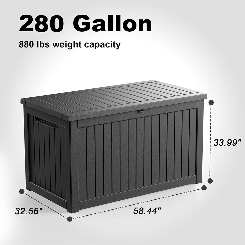 Deck Box Large Outdoor Storage for Patio Furniture, Outdoor Cushions, Garden ...