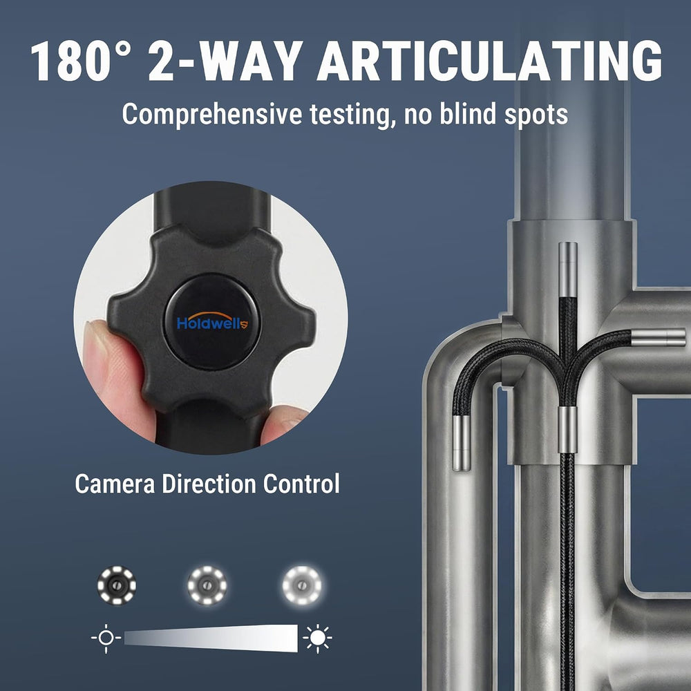 Articulating Borescope Camera, 8mm Borescope Endoscope with 5" IPS Scree...