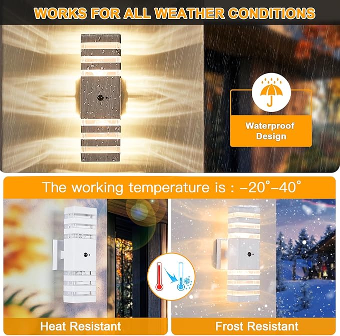 2 Pack Motion Sensor Outdoor Wall Lights