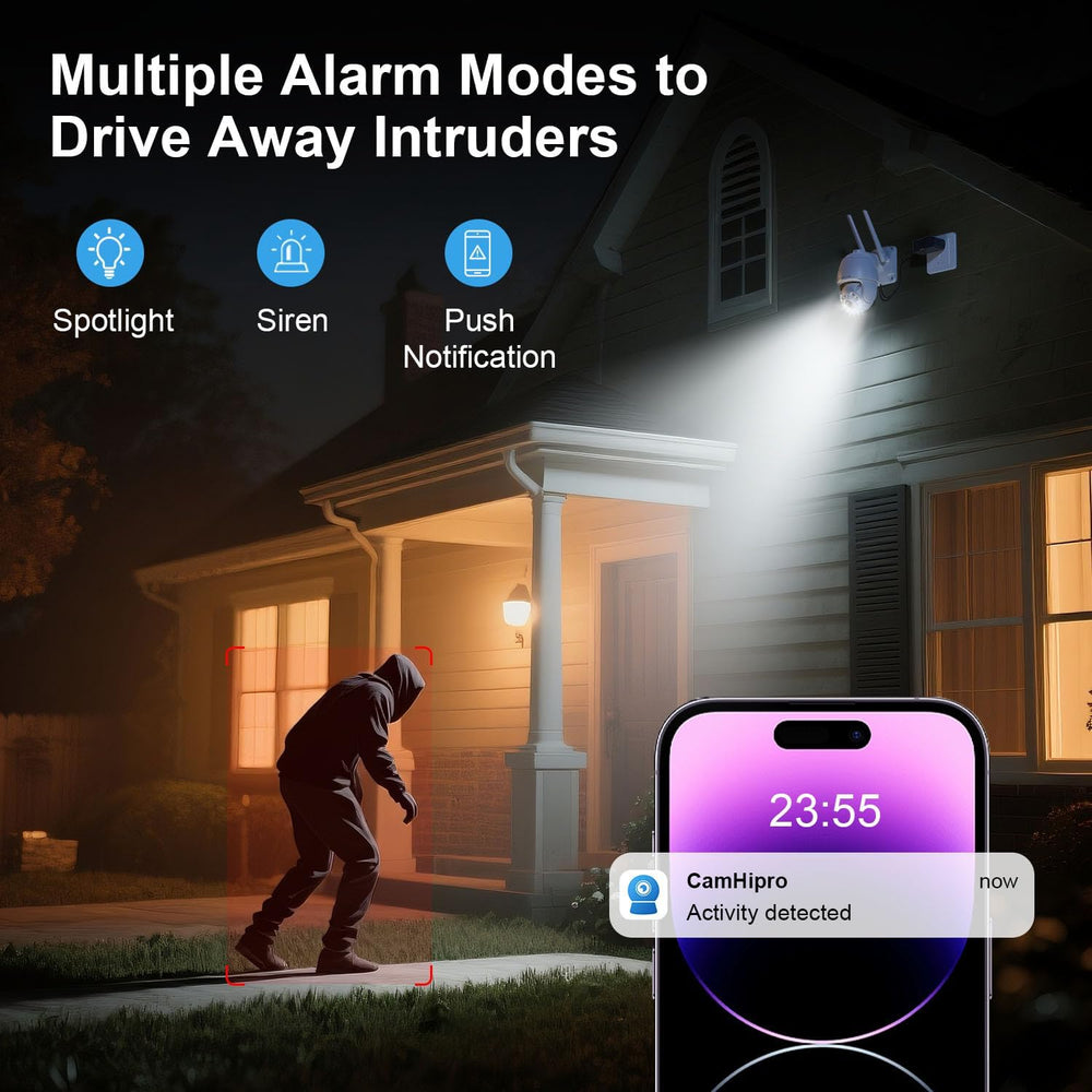 Plug-in WiFi Cameras for Home Security 4MP HD, Color Night Vision
