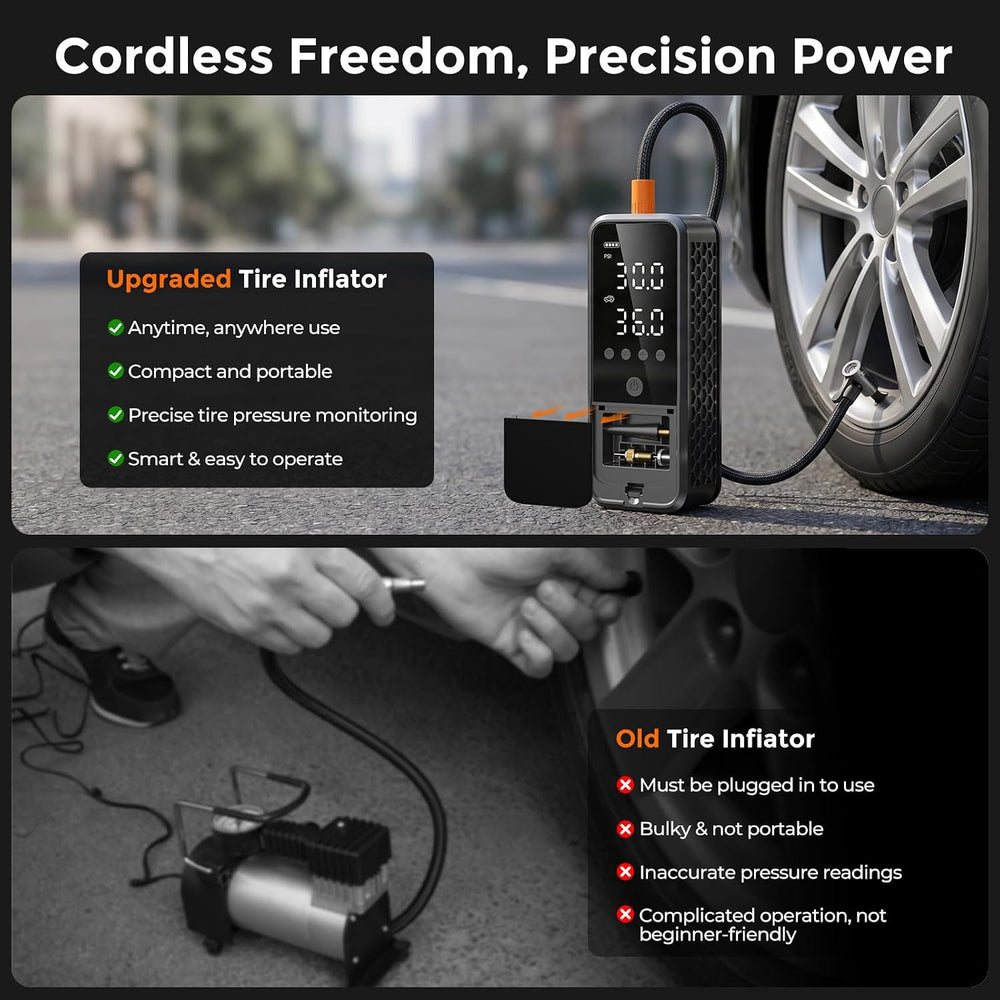6000mAh Tire Inflator Portable Air Compressor,Air Pump for Car Tires