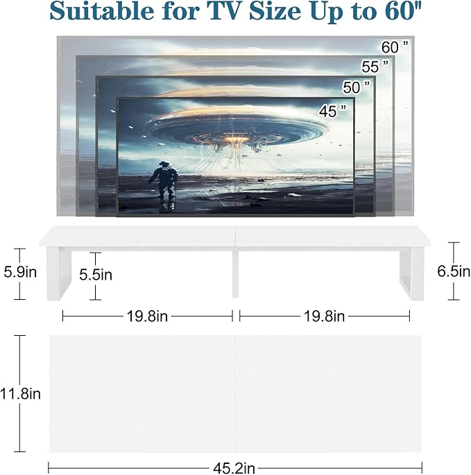 aboxoo 45" TV Riser for 32-60 inch TV, TV Riser Stand Shelf, Tabletop TV...
