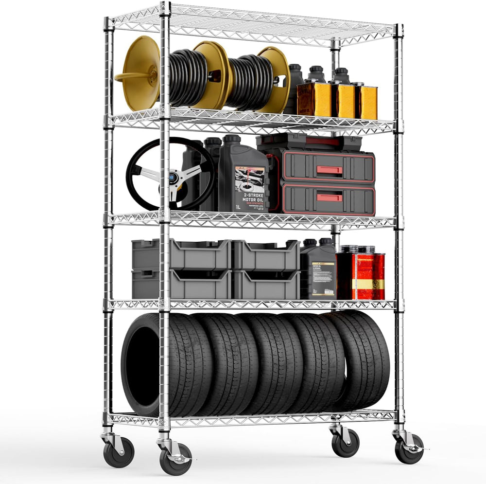 M MZG 5-Shelf Storage Shelves,Wire Shelving Heavy Duty Metal Storage Shelving...