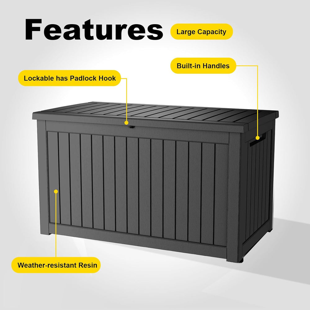 Deck Box Large Outdoor Storage for Patio Furniture, Outdoor Cushions, Garden ...