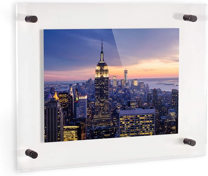 ArtToFrames 15x22 Inch Double Panel Floating Acrylic Picture Frame comes (3 P...