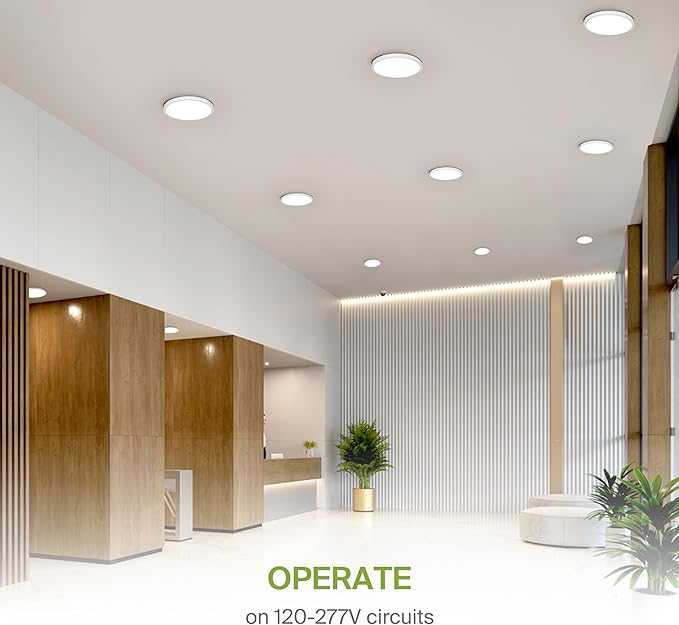 ASD LED 24" Round Flush Mount Ceiling Light Fixture, Low Profile Surface...