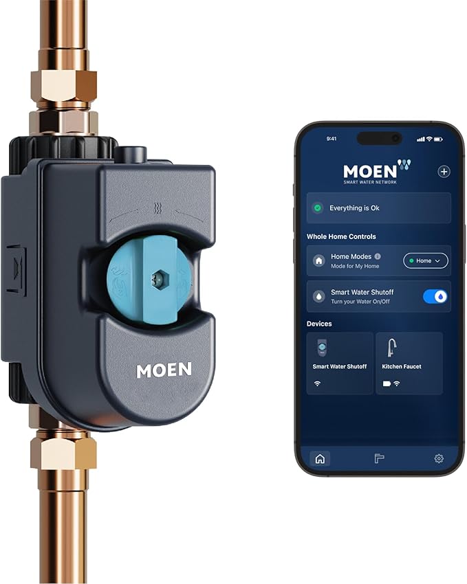 Moen Flo Smart Water Monitor and Automatic Shutoff Sensor, Wi-Fi Connected