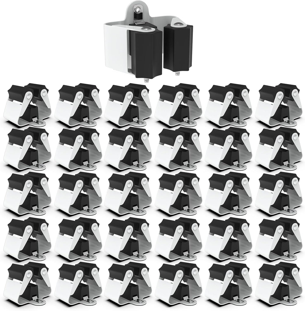3-H Broom Holder Wall Mount 30 Pack, Stainless Steel Mop Hanger with Screws
