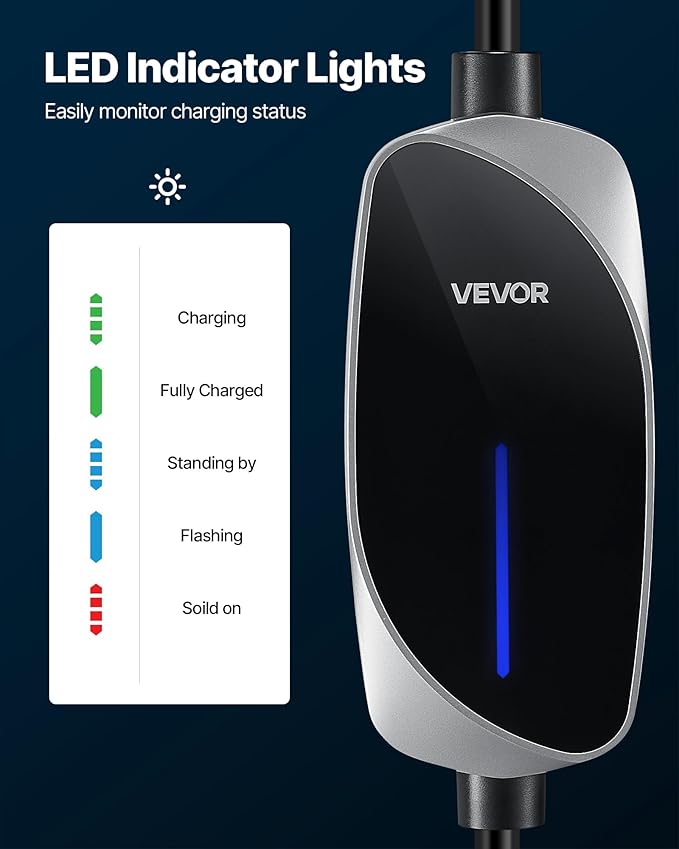 VEVOR Level 1&2 EV Charger, 16 Amp, Electric Vehicle Portable Charger