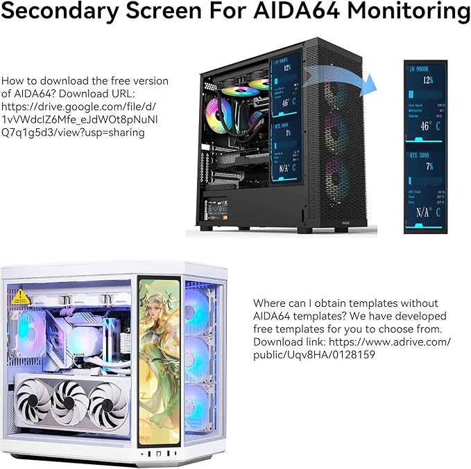 AISHICHEN 11.26" Mini Monitor FHD 1920x440 Small Wide Monitor