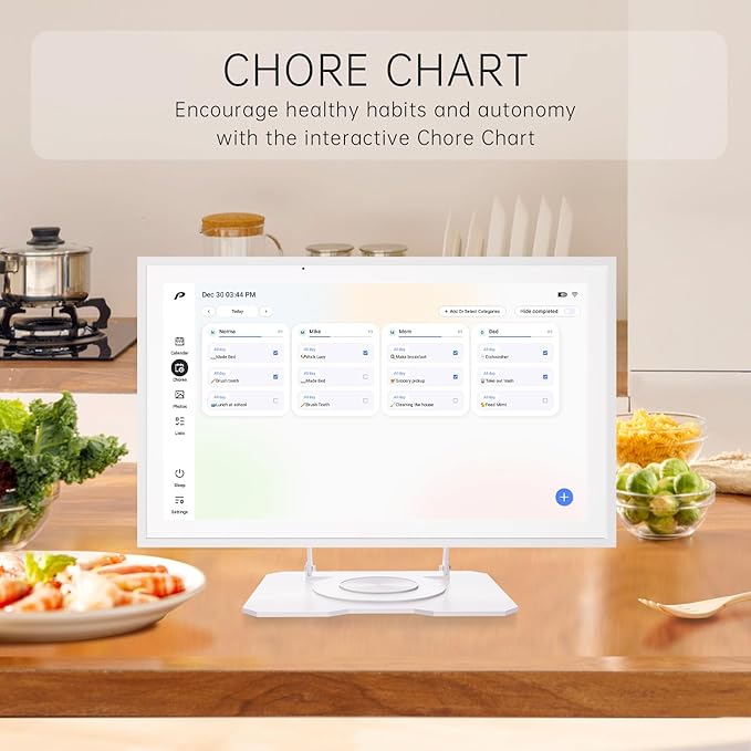 Digital Calendar, 15.6 inch Wall Planner & Chore Chart, Rechargeable Full HD
