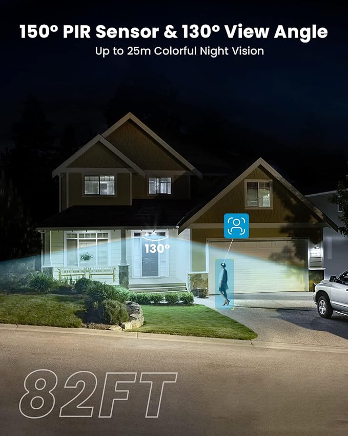 ieGeek Floodlight Camera Outdoor, 2K Wired Home Smart Security Cameras