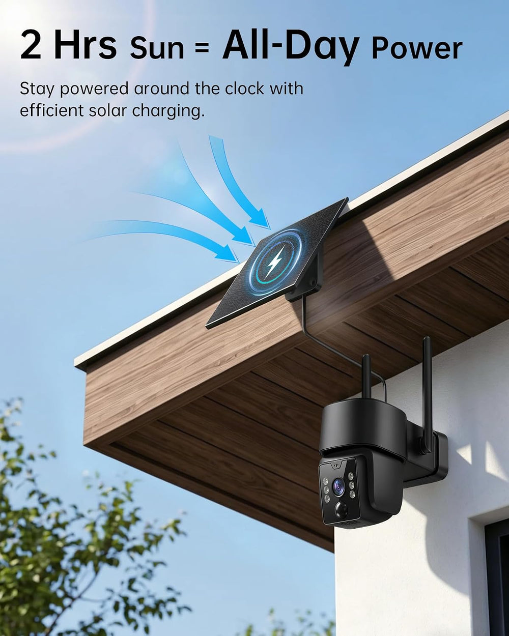 2K Solar Security Camera, 5G&2.4G Wi-Fi Outdoor Camera Wireless