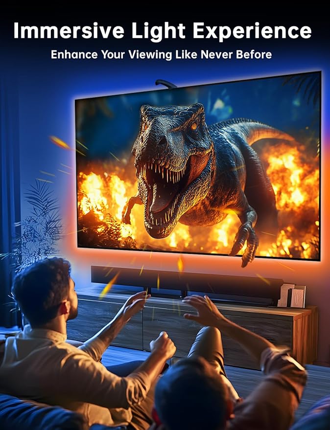 FFJ TV LED Backlight with Sensor, 14.7ft Cuttable RGB Lights That Change with TV