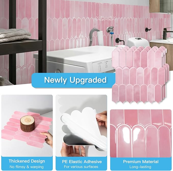 Art3d 12 x 12 Inch Heavy-Duty Peel and Stick Backsplash, Self-adhesive Wall (...
