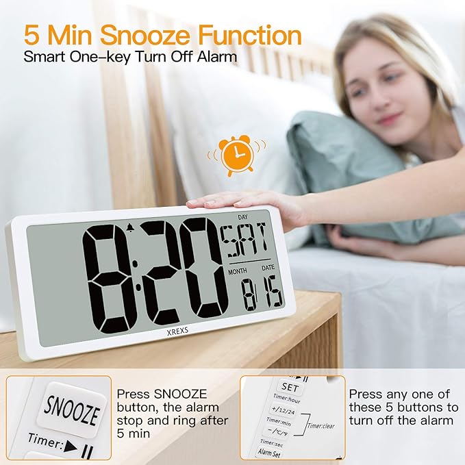 XREXS Large Digital Wall Clock