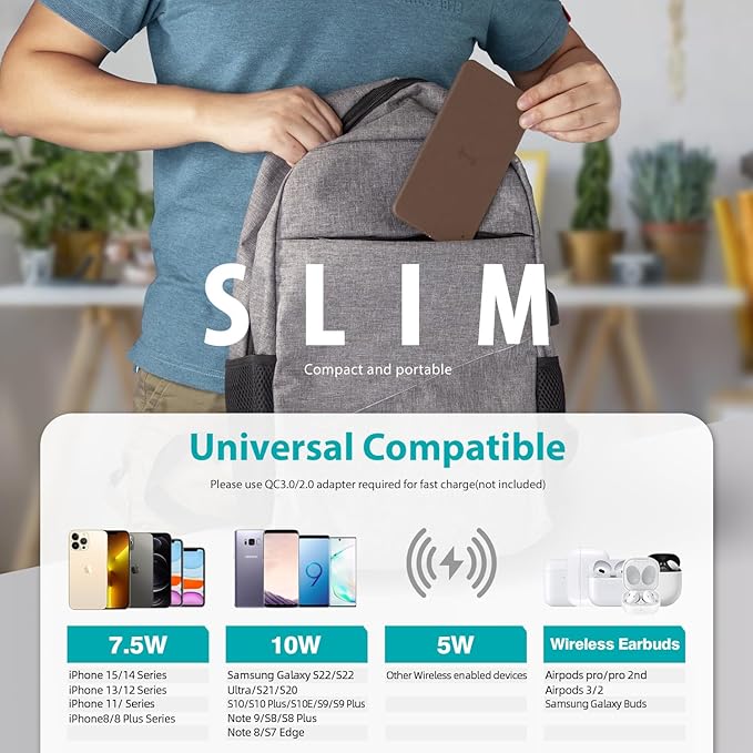 Valet Tray, Built in Wireless Charging Pad, Nightstand Organizer, Dresser