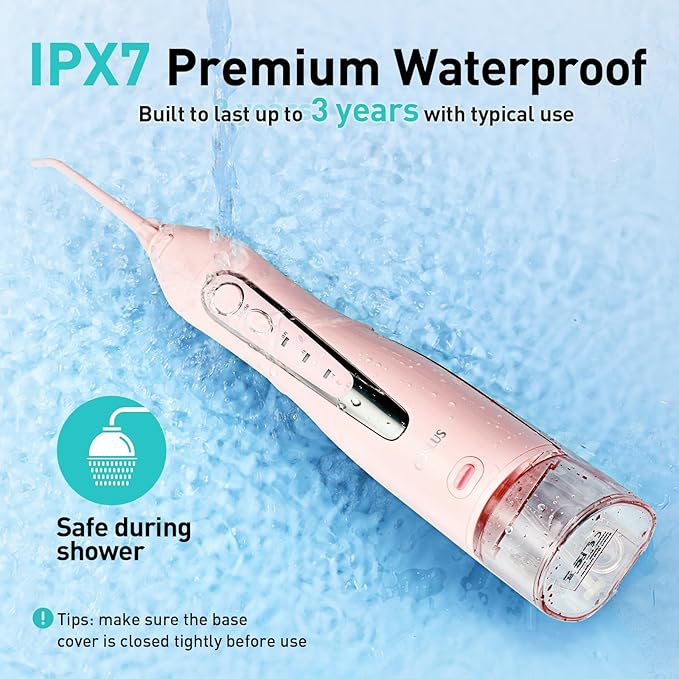 COSLUS Water Dental Flosser Teeth Pick: Portable Cordless Oral Irrigator 300ML