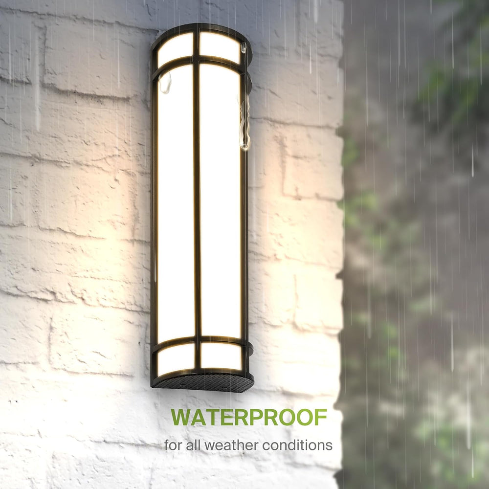 ASD 24" LED Outdoor Wall Light 4 Pack | Half Cylinder 3CCT, Porch | Black