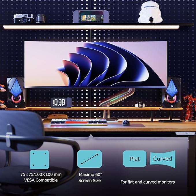 NB Gaming Monitor Arm for Screen up to 60 inches, Holds 44 lbs, VESA 75/100
