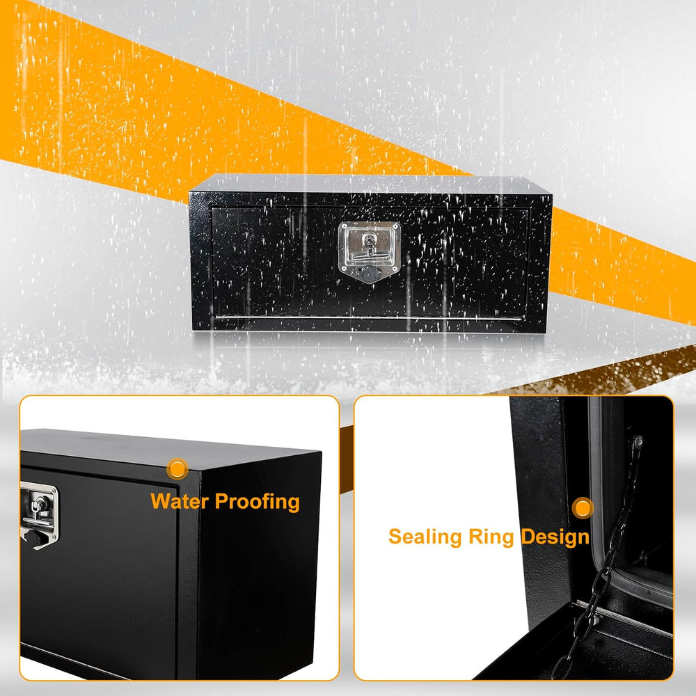 Underbody Truck Box Steel Storage Tool Box,27.5 x 10.5 x 10 Tool Chest Organi...