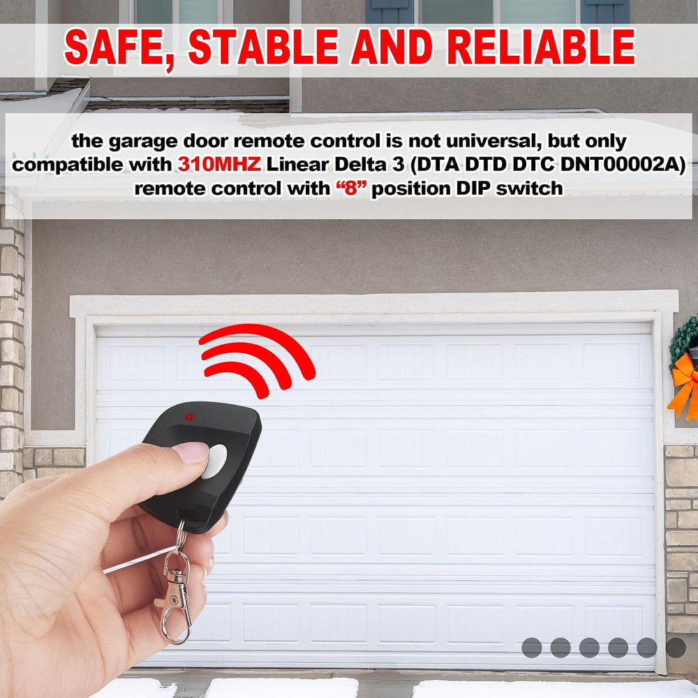 Kingdder 6 Pcs Gate Opener Compatible with Linear Delta 3, Black, White