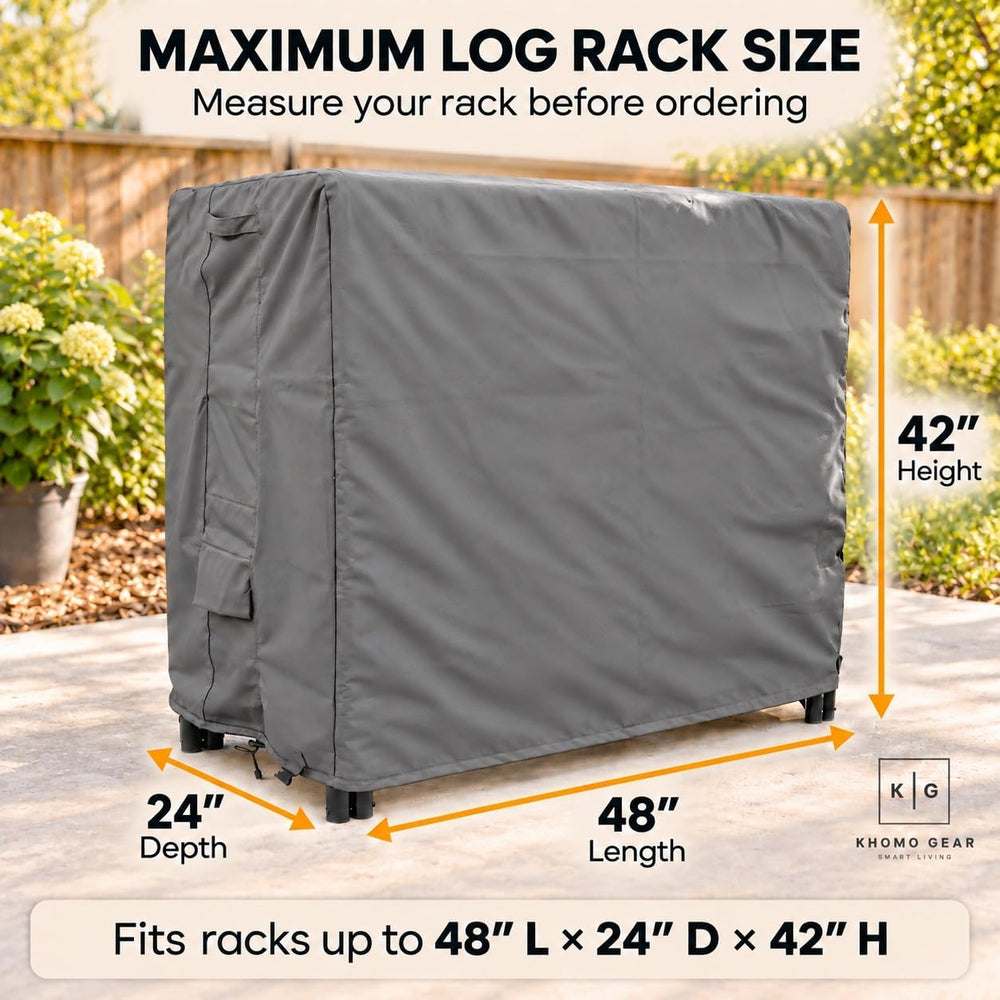 Firewood Rack Cover 4ft Waterproof, Outdoor Log Rack Cover with Easy-Load Fro...