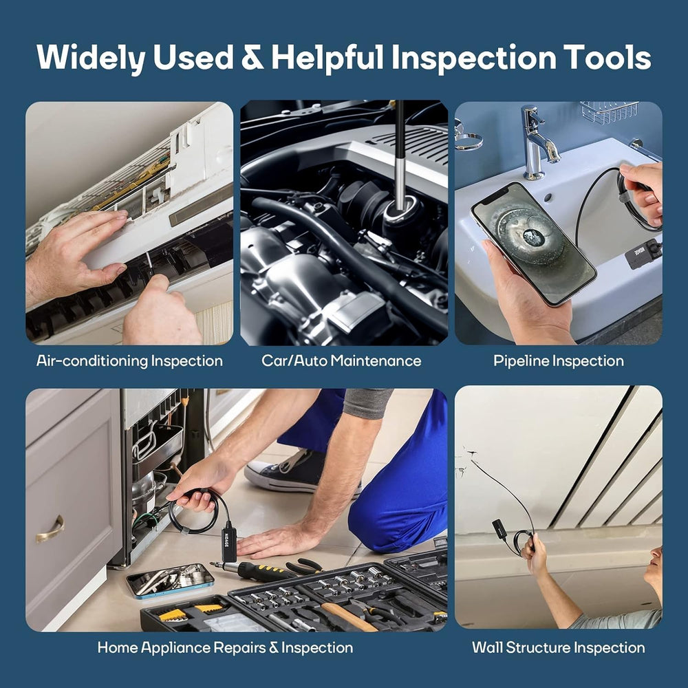 3.9mm Slim Wireless Endoscope, 2.0MP HD Inspection Camera with Light