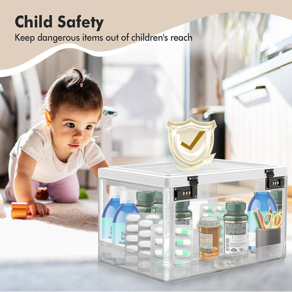 Extra Large Lock Box for Medication Safe, Medicine Lockable Storage Box with ...