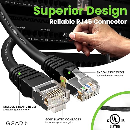 GEARit Cat 6 Ethernet Cable Pack (100 Pack)