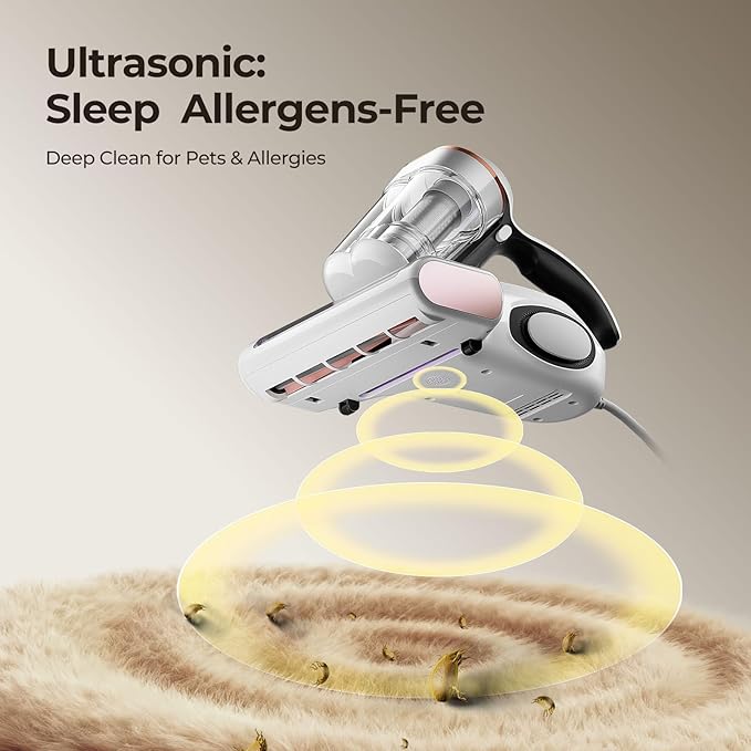 JIGOO Bed Vacuum Cleaner with Dust Sensor, Mattress Vacuum Cleaner with UV &