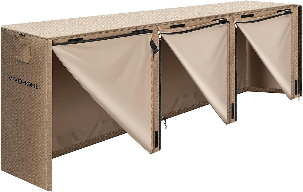 VIVOHOME 12ft Waterproof Outdoor Firewood Log Rack Cover, Brown