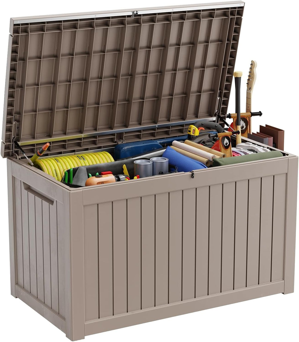ROJIK Outdoor Storage Housing Deck Box - Waterproof Patio Furniture, Garden T...