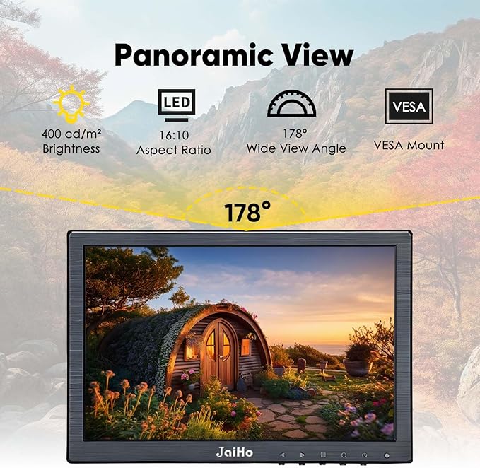 JaiHo 10.1 Inch Small IPS Monitor 19201200 Resolution 60Hz HD Display Screen