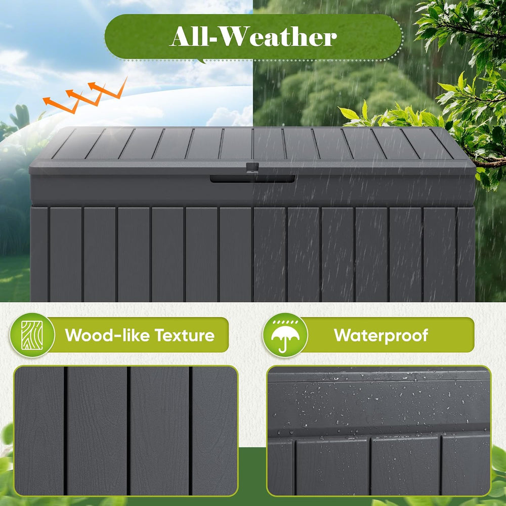 Flamaker Outdoor Storage Box 80 Gallon Resin Waterproof Deck Box