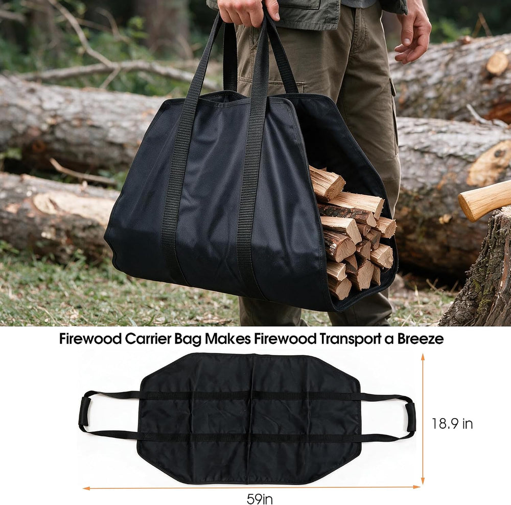 8ft Firewood Rack Outdoor with Cover, Fire Wood Storage Racks