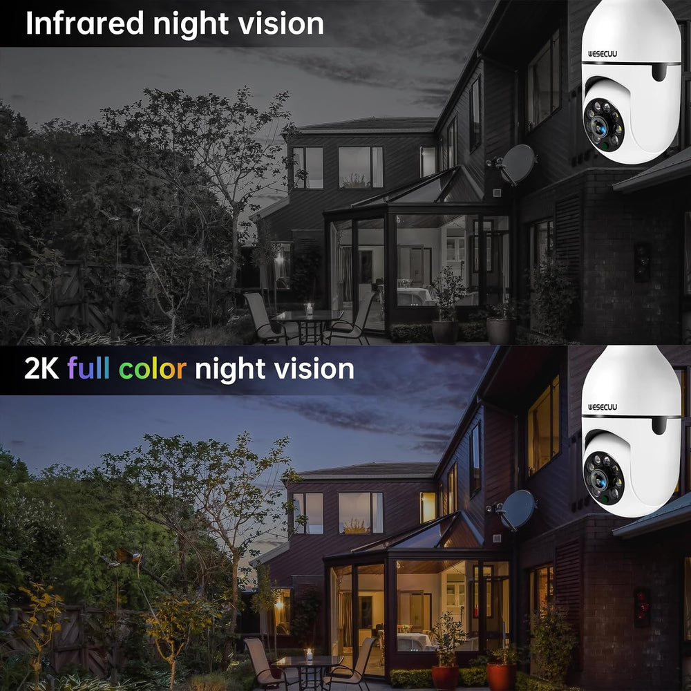 Light Bulb Security Camera -5G& 2.4GHz WiFi 2K Security Cameras Wireless ...