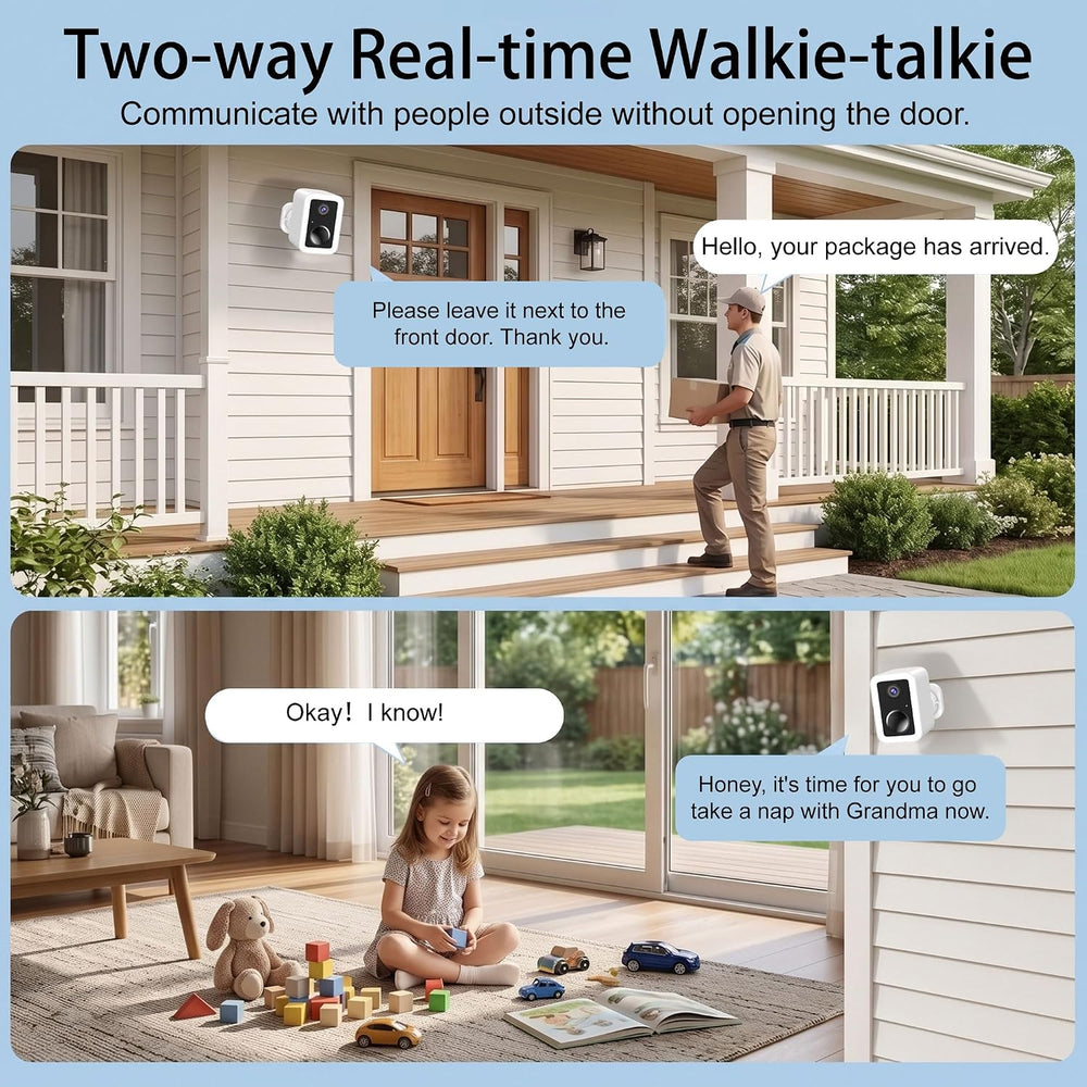 2K Security Cameras Wireless Outdoor, Integrated Spotlight & Siren, AI Mo...